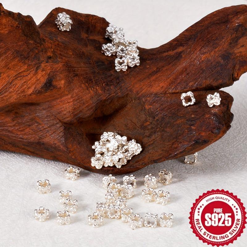 10pcs S925 Sterling Silver Clover Flower Spacer Beads DIY Jewelry Kit