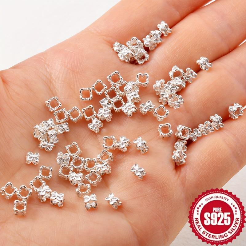 10pcs S925 Sterling Silver Clover Flower Spacer Beads DIY Jewelry Kit