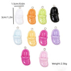 10pcs Mini 3D Clog Charms Resin Pendants for DIY Jewelry Keychains & Crafts