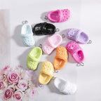 10pcs Mini 3D Clog Charms Resin Pendants for DIY Jewelry Keychains & Crafts