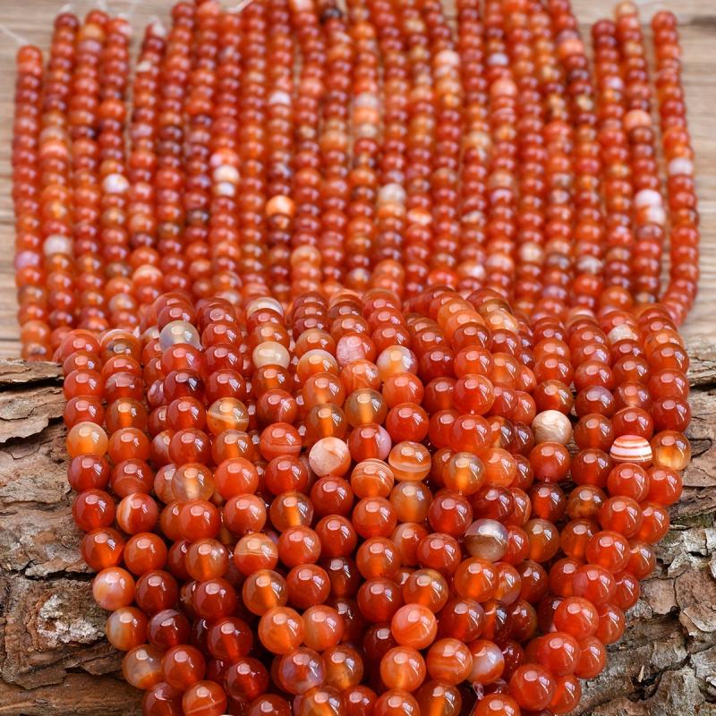 Natural Carnelian Beads 4-10mm Red Stone DIY Jewelry