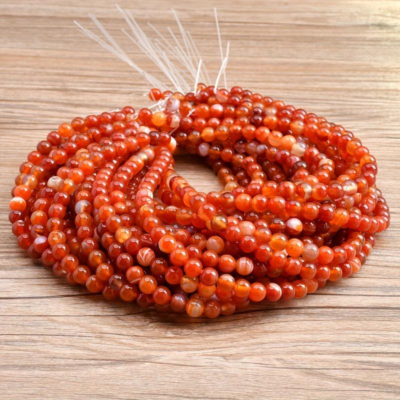 Natural Carnelian Beads 4-10mm Red Stone DIY Jewelry