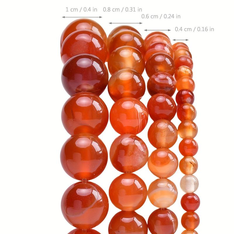 Natural Carnelian Beads 4-10mm Red Stone DIY Jewelry