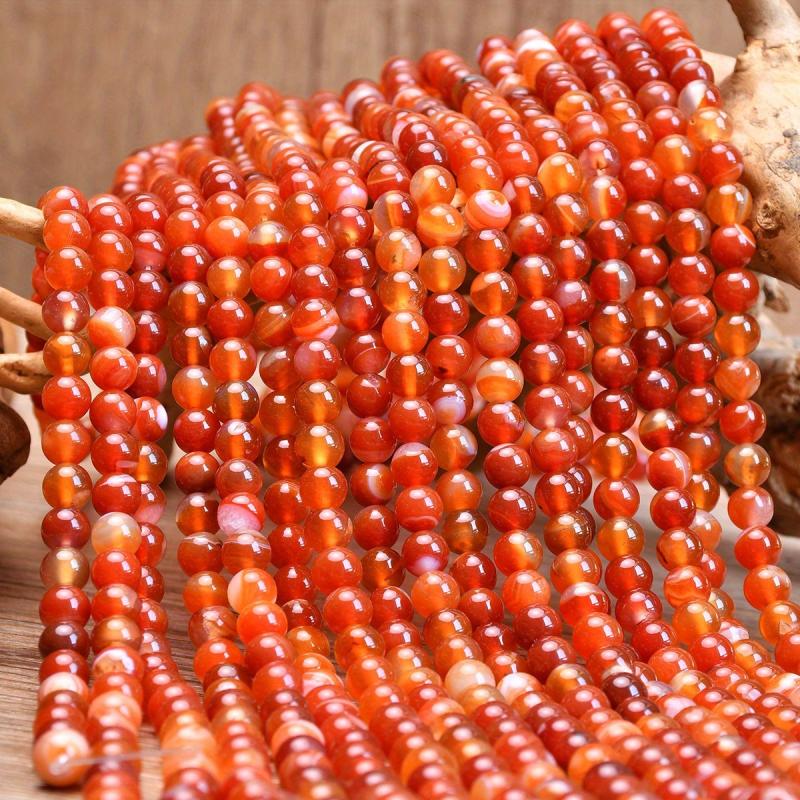 Natural Carnelian Beads 4-10mm Red Stone DIY Jewelry