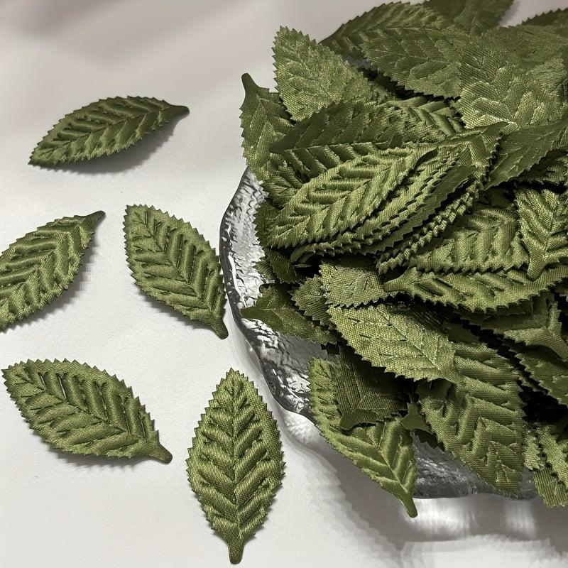 Green Fabric Leaves DIY Material Artificial Leaf Ornaments Wedding Home Decor