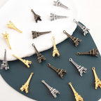 50 Eiffel Tower Pendant Charms in Antique Bronze for Keychain Jewelry Making