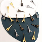 50 Eiffel Tower Pendant Charms in Antique Bronze for Keychain Jewelry Making