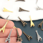 50 Eiffel Tower Pendant Charms in Antique Bronze for Keychain Jewelry Making