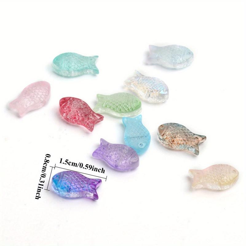 Colorful Lampwork Glass Fish Beads for DIY Jewelry Making