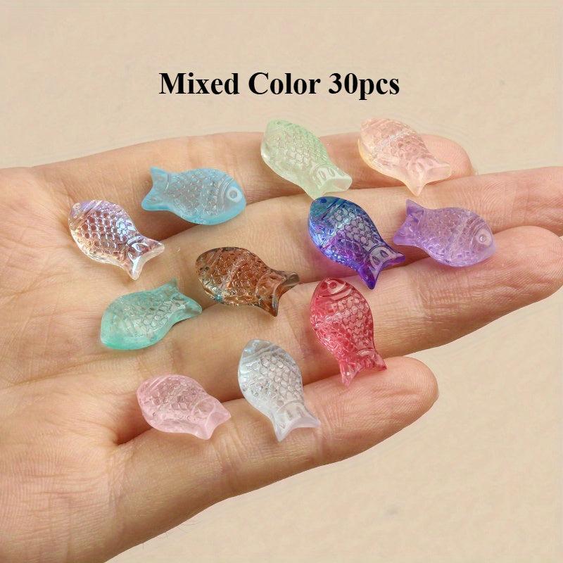 Colorful Lampwork Glass Fish Beads for DIY Jewelry Making