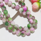Pink & Green Stone Beads 6 8 10mm DIY Jewelry Making Round Beads