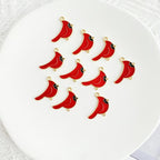 10pcs Red Bird Enamel Ornaments for Jewelry Making