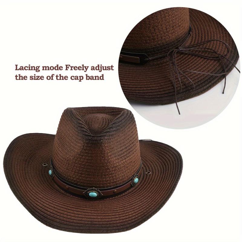 10pcs European Cowboy Hat Retro Style with Beaded Decorative Belt