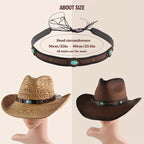 10pcs European Cowboy Hat Retro Style with Beaded Decorative Belt