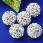 Polymer Clay Round Beads with Rhinestones 6-12mm AA