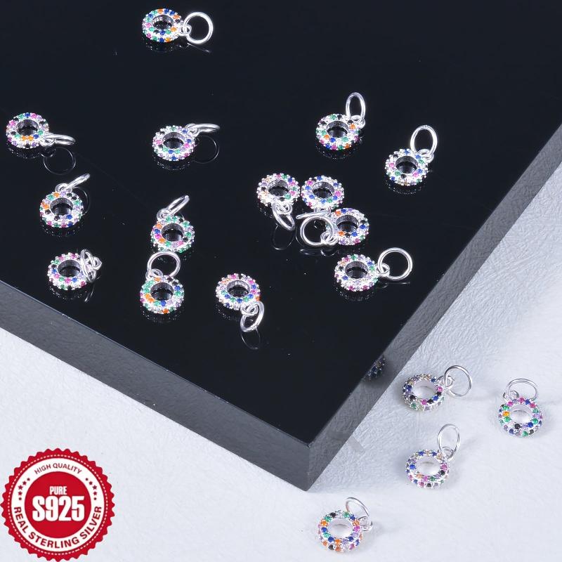 S925 Sterling Silver Rainbow Charm for DIY Jewelry Making Kit