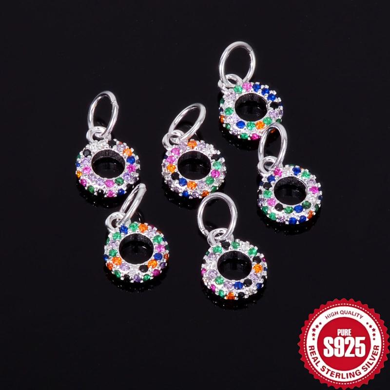 S925 Sterling Silver Rainbow Charm for DIY Jewelry Making Kit