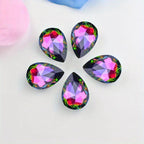 30pcs 1Cm Pointed Bottom Glass Teardrop Colored Glass Beads DIY Jewelry Sewing