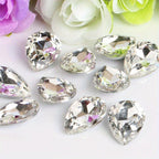 30pcs 1Cm Pointed Bottom Glass Teardrop Colored Glass Beads DIY Jewelry Sewing