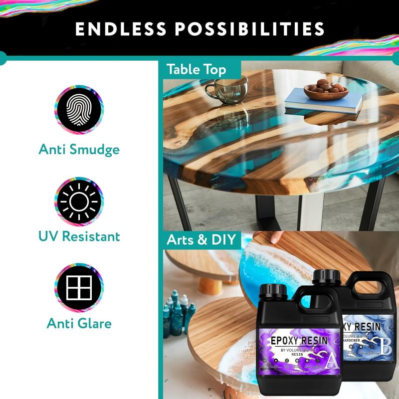 Clear Epoxy Resin Kit Anti Yellowing Easy Mix Coating 1 1