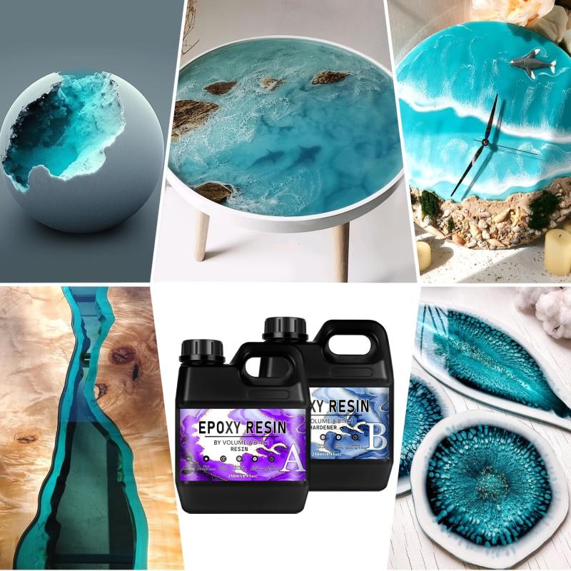 Clear Epoxy Resin Kit Anti Yellowing Easy Mix Coating 1 1