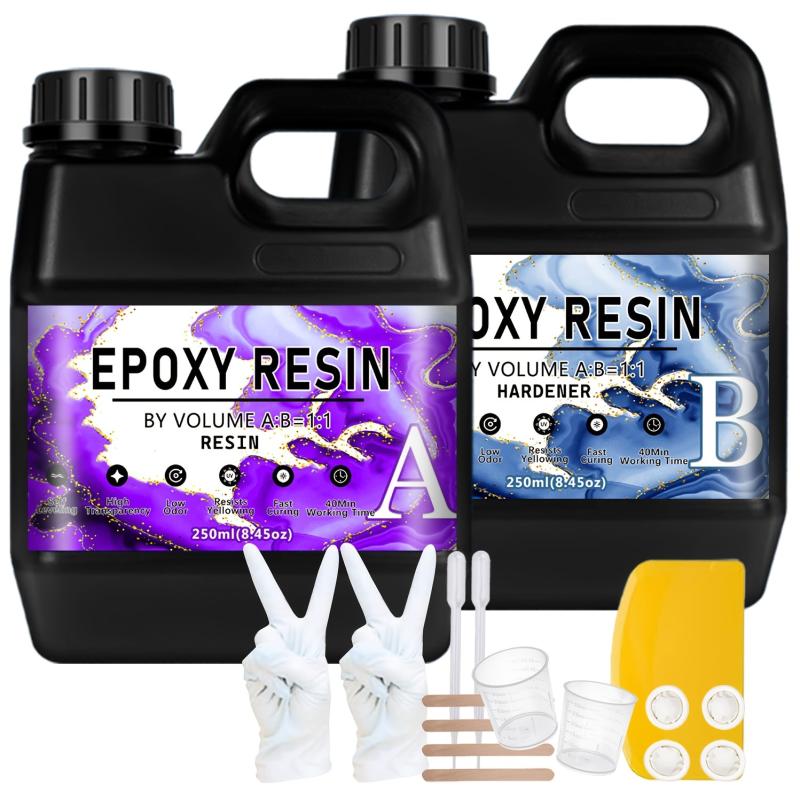 Clear Epoxy Resin Kit Anti Yellowing Easy Mix Coating 1 1
