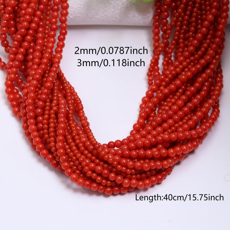 2mm & 3mm Red Coral Beads for DIY Jewelry Making