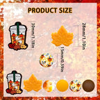 Autumn Maple Leaf Silicone Bead Set - 28pcs
