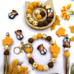 Autumn Maple Leaf Silicone Bead Set - 28pcs