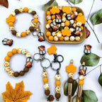 Autumn Maple Leaf Silicone Bead Set - 28pcs