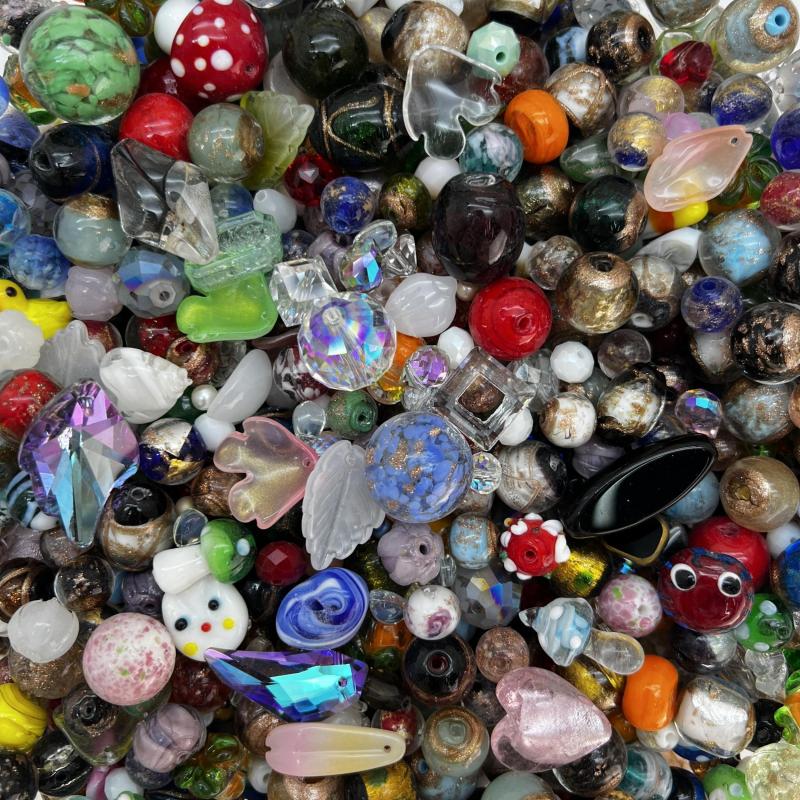 100g Mixed Lampwork Beads for Bracelets and Necklaces