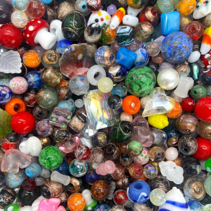 100g Mixed Lampwork Beads for Bracelets and Necklaces