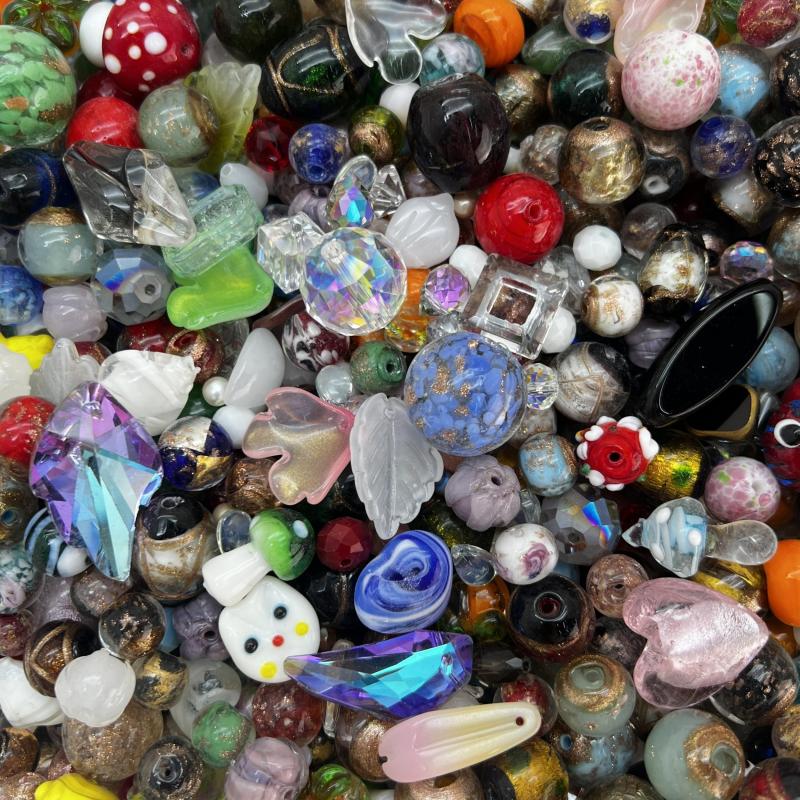 100g Mixed Lampwork Beads for Bracelets and Necklaces