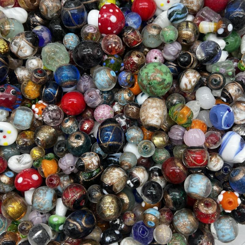 100g Mixed Lampwork Beads for Bracelets and Necklaces
