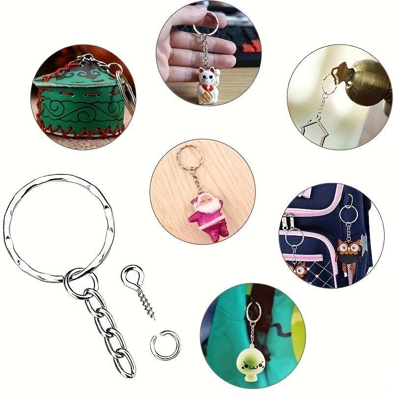 250Pcs Keychain Rings Set Jump Rings Eye Pins Jewelry Making DIY Key Chain Kit