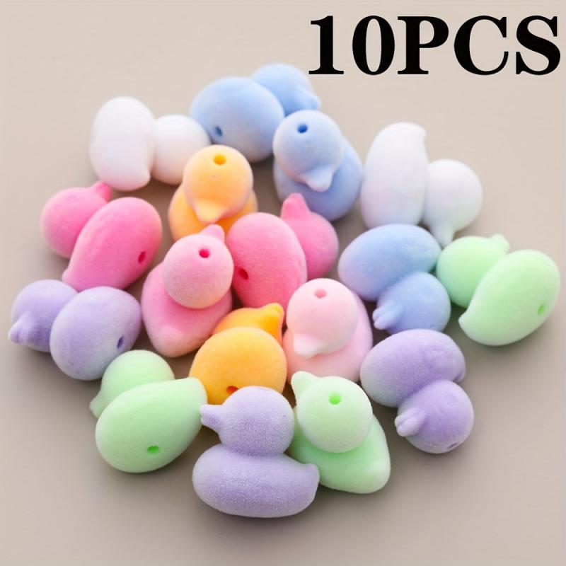 22 5mm Acrylic Puffy Beads Assorted Colors Duck Shaped Pendant