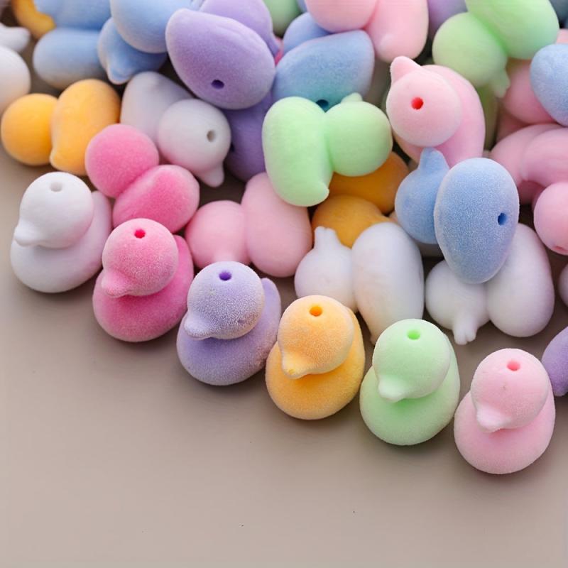 22 5mm Acrylic Puffy Beads Assorted Colors Duck Shaped Pendant