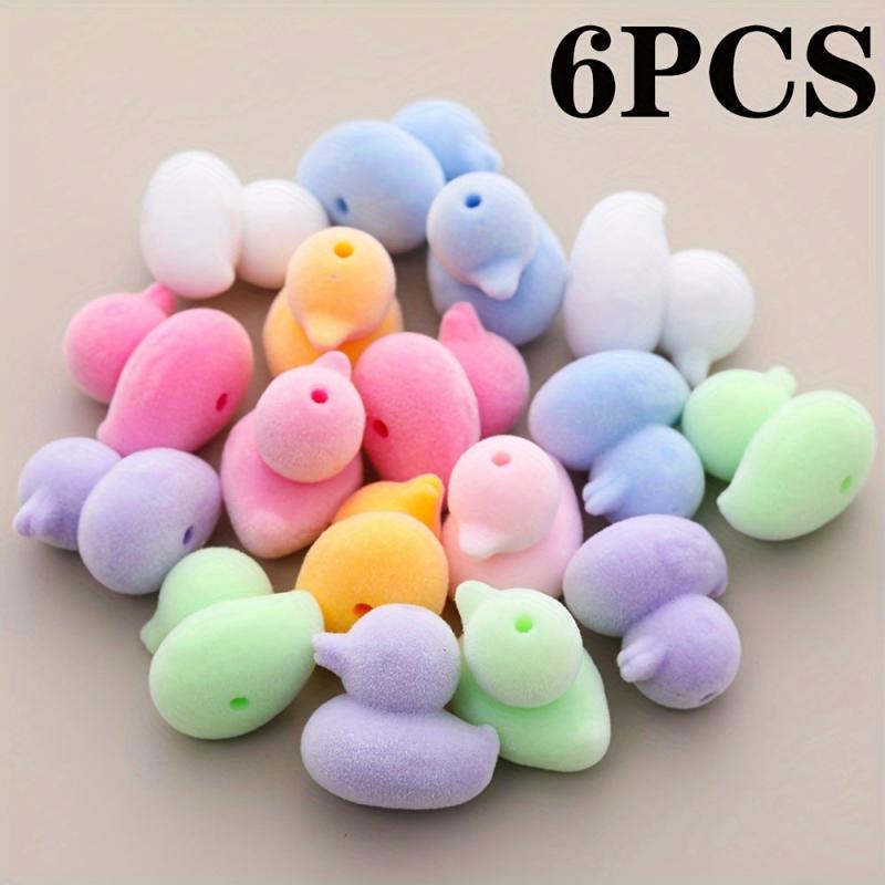 22 5mm Acrylic Puffy Beads Assorted Colors Duck Shaped Pendant