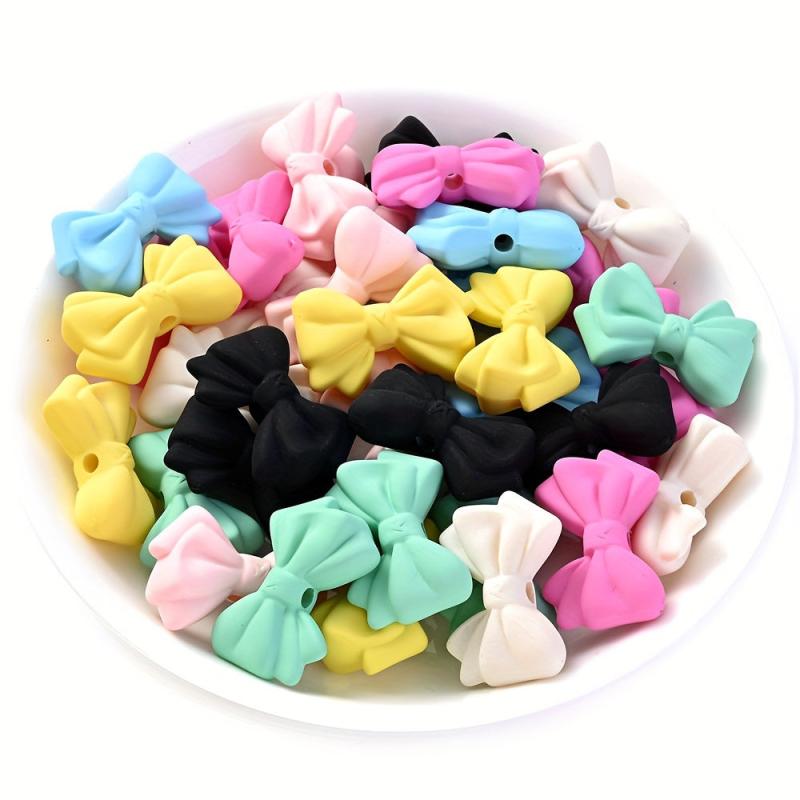 5pcs Matte Butterfly Bow Beads Jewelry Making Supplies