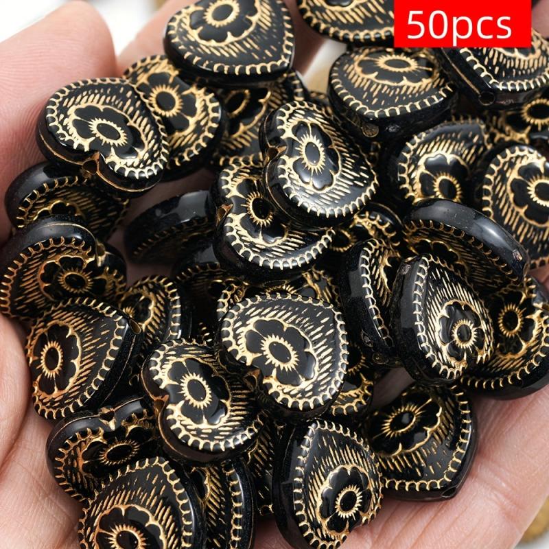 Baroque Heart Flower Acrylic Beads 18mm Hole for Jewelry Making