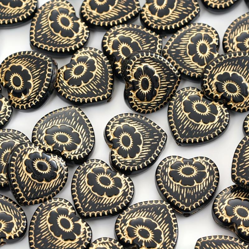 Baroque Heart Flower Acrylic Beads 18mm Hole for Jewelry Making