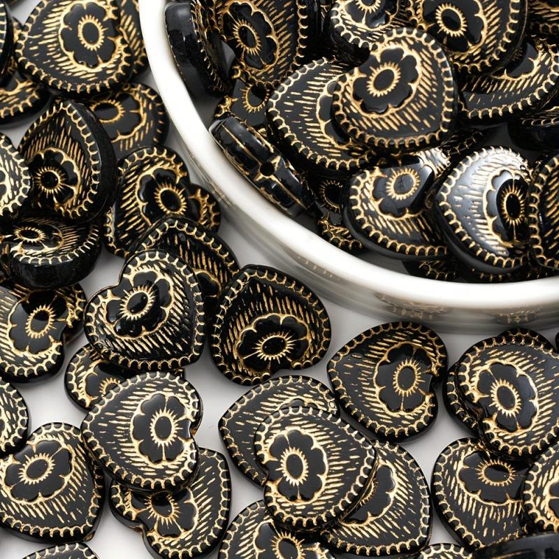 Baroque Heart Flower Acrylic Beads 18mm Hole for Jewelry Making