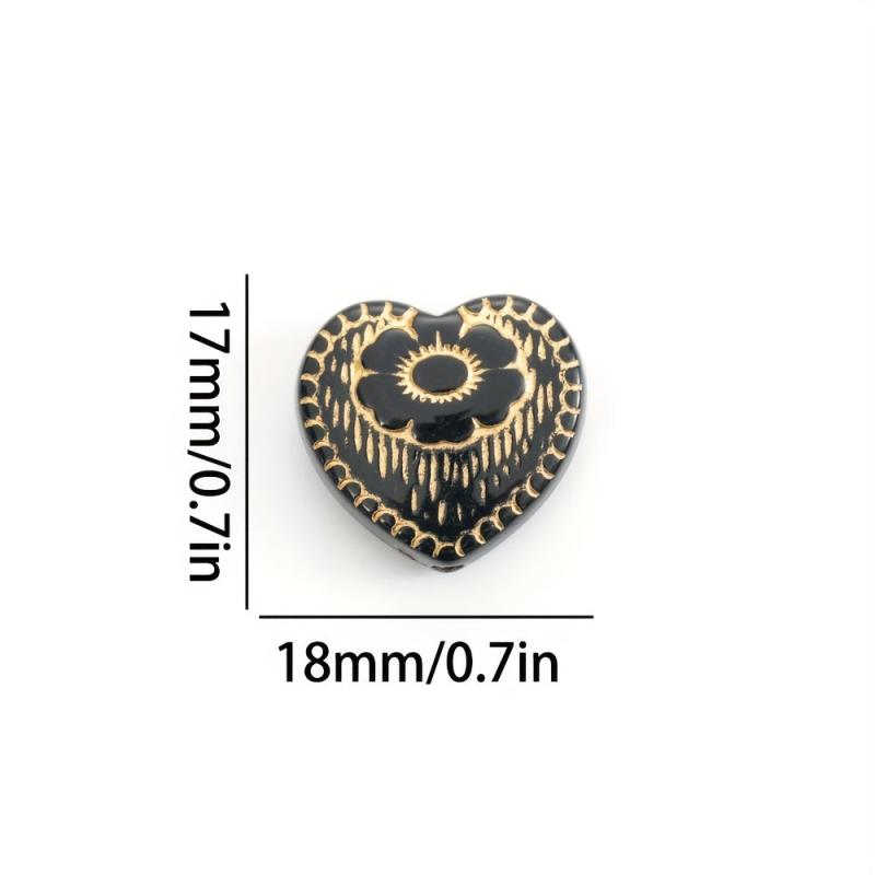 Baroque Heart Flower Acrylic Beads 18mm Hole for Jewelry Making