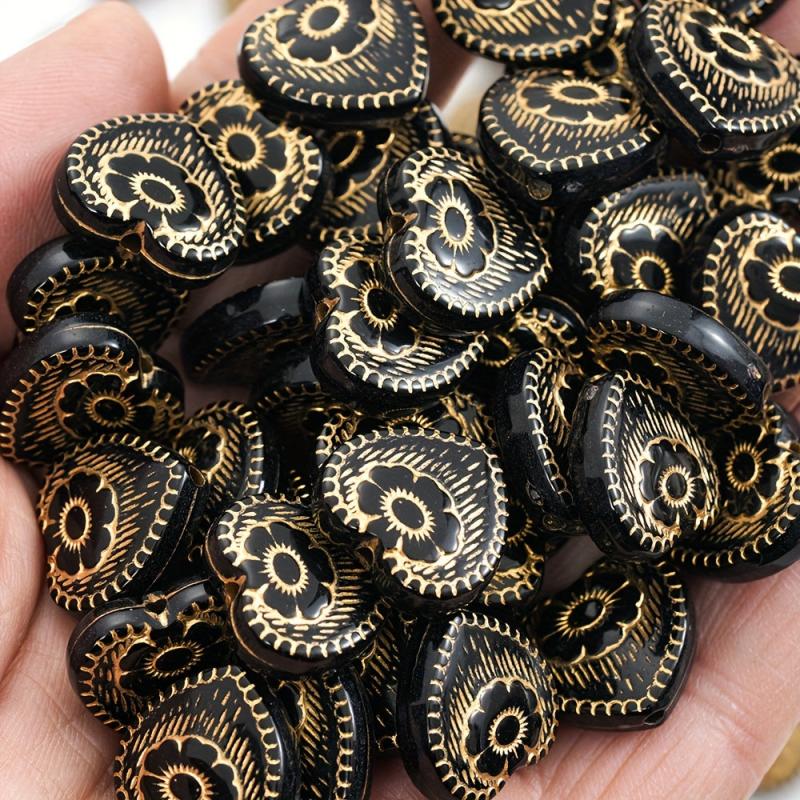Baroque Heart Flower Acrylic Beads 18mm Hole for Jewelry Making