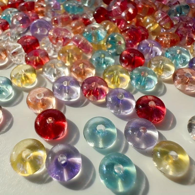 Mixed Round Glass Bead Charms for Jewelry Making & Crafts