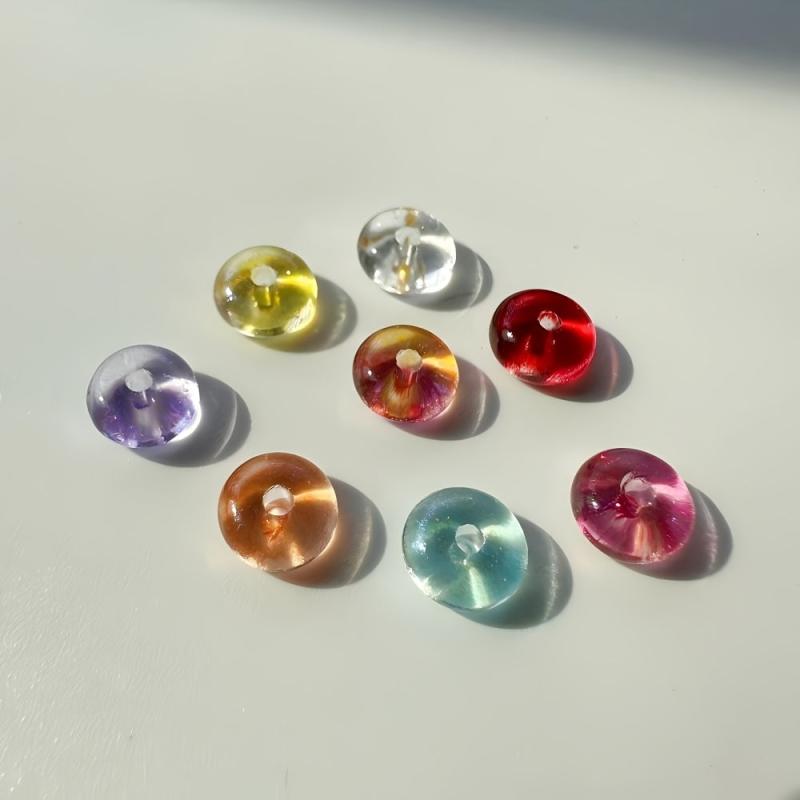 Mixed Round Glass Bead Charms for Jewelry Making & Crafts