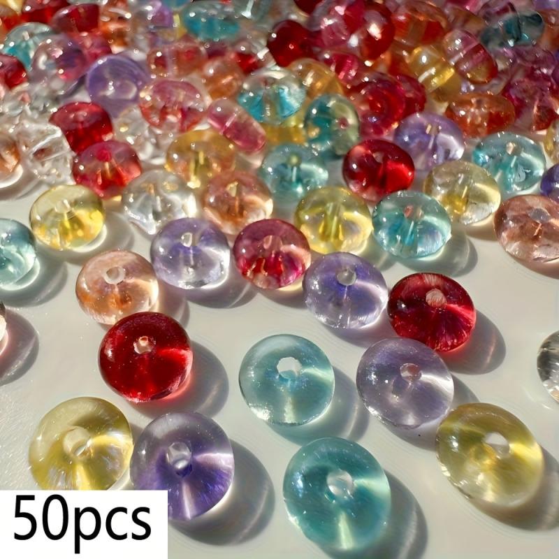 Mixed Round Glass Bead Charms for Jewelry Making & Crafts
