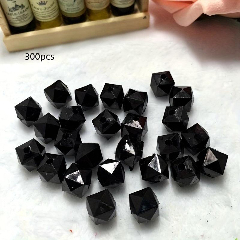 300pcs 10mm Clear Square Acrylic Beads for DIY Jewelry Making