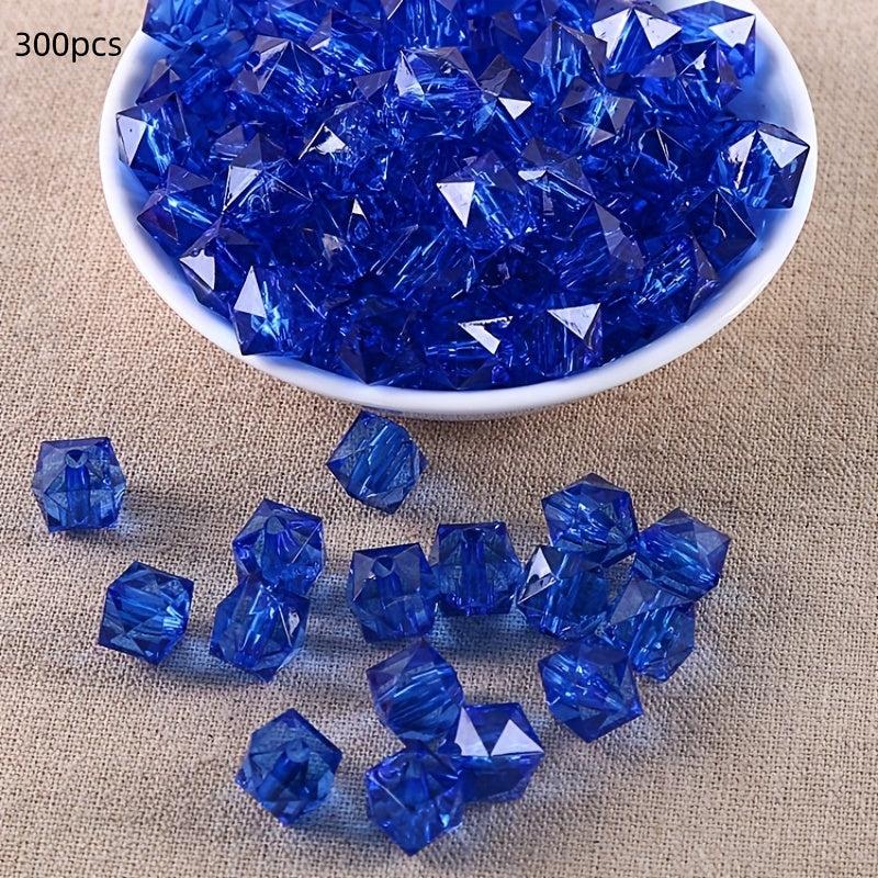 300pcs 10mm Clear Square Acrylic Beads for DIY Jewelry Making