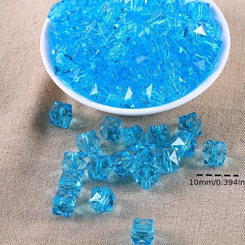 300pcs 10mm Clear Square Acrylic Beads for DIY Jewelry Making